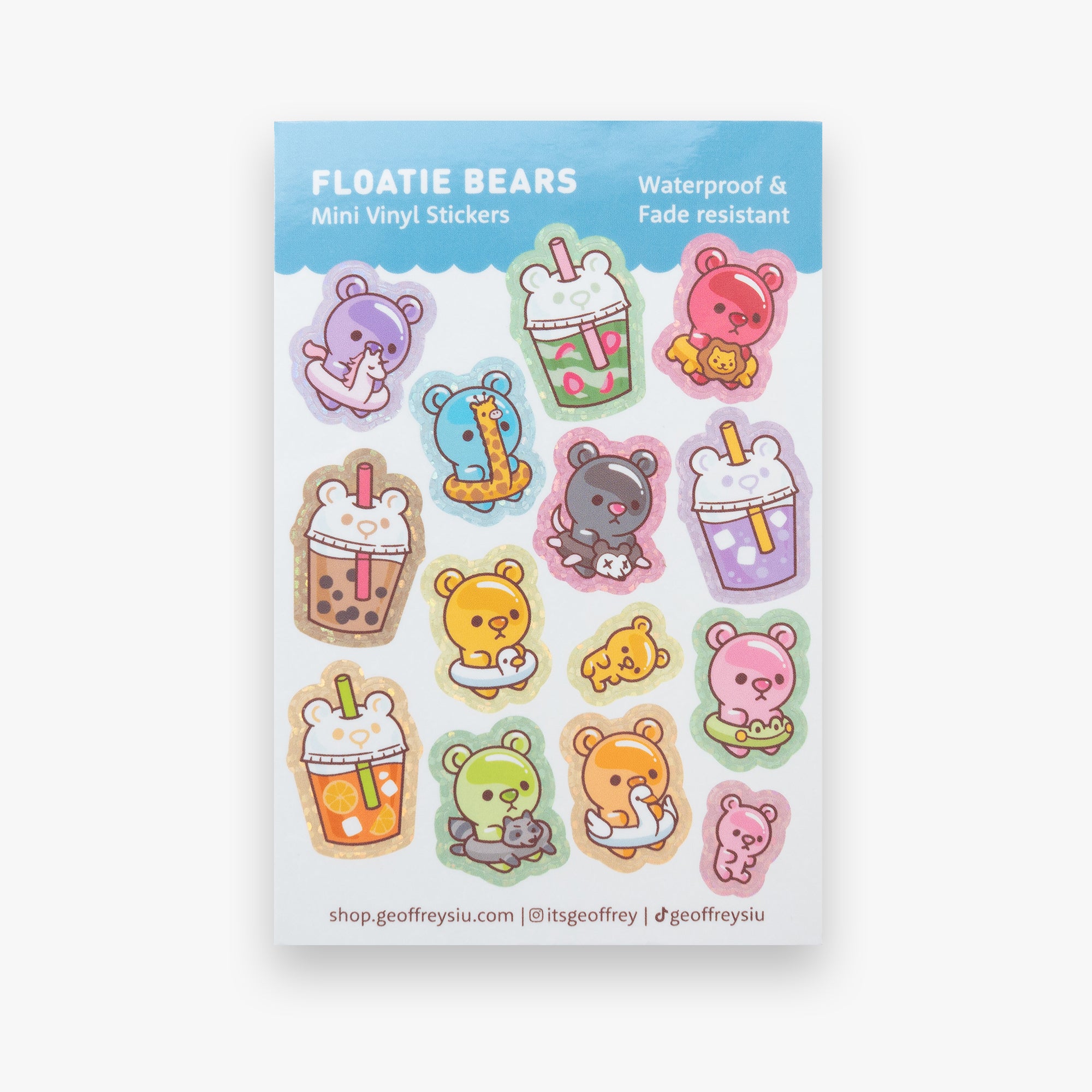 Floatie Bears Mini Vinyl Sticker Sheet – Geoffrey Siu Art LLC