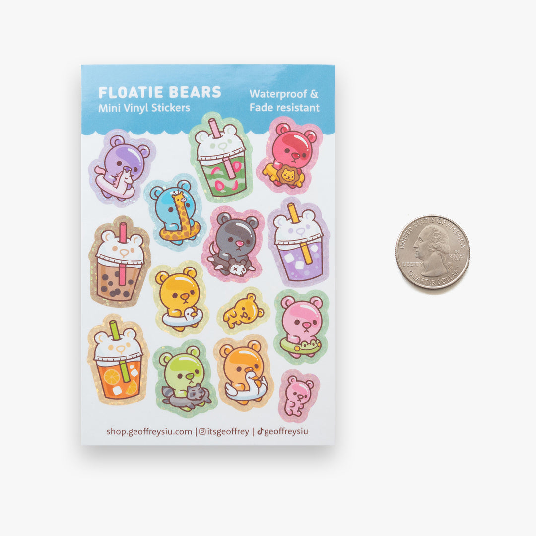 Floatie Bears Mini Vinyl Sticker Sheet