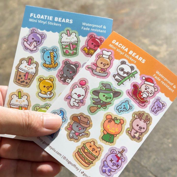 Gacha Bears Mini Vinyl Sticker Sheet