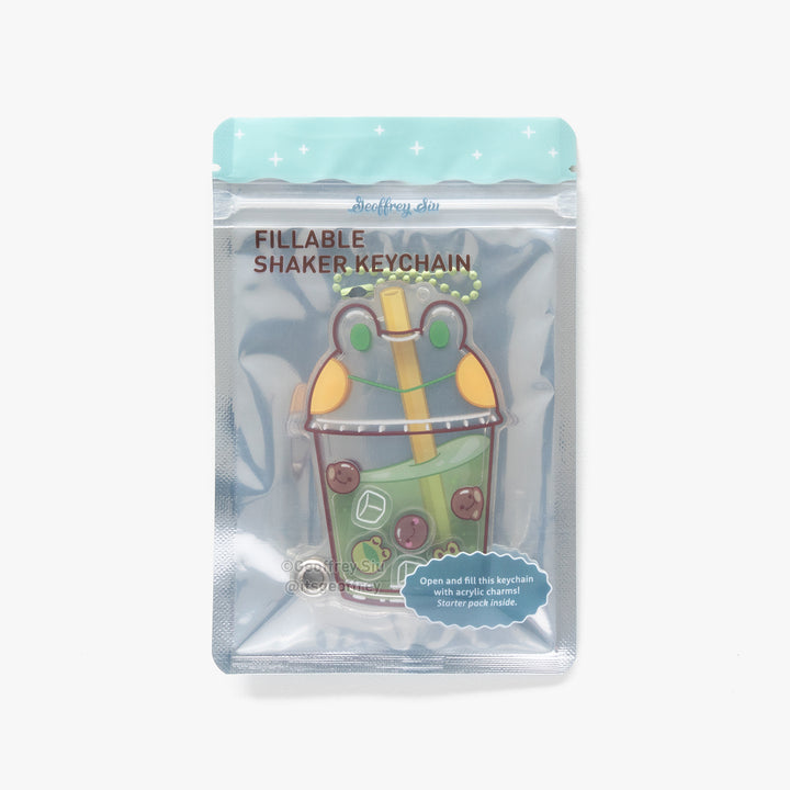 Matcha Latte Frog Fillable Shaker Keychain (3.375")