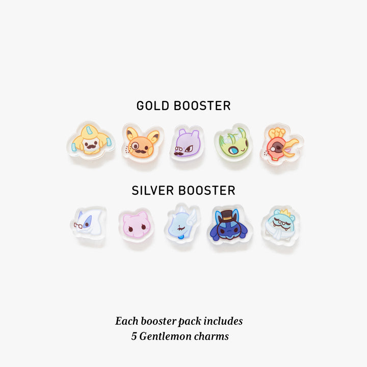 Gold/ Silver Gentlemon Fillable Keychain Charms Booster Packs