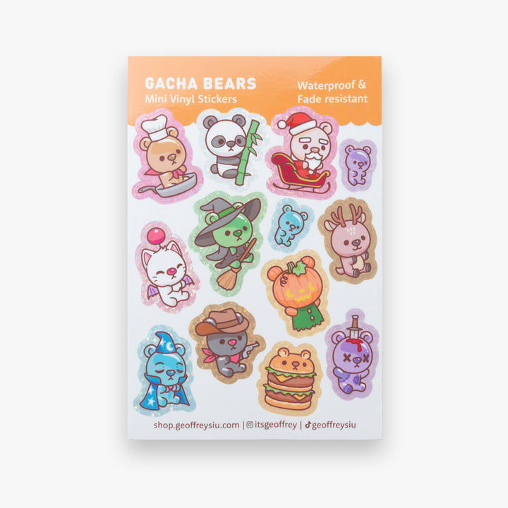 Gacha Bears Mini Vinyl Sticker Sheet