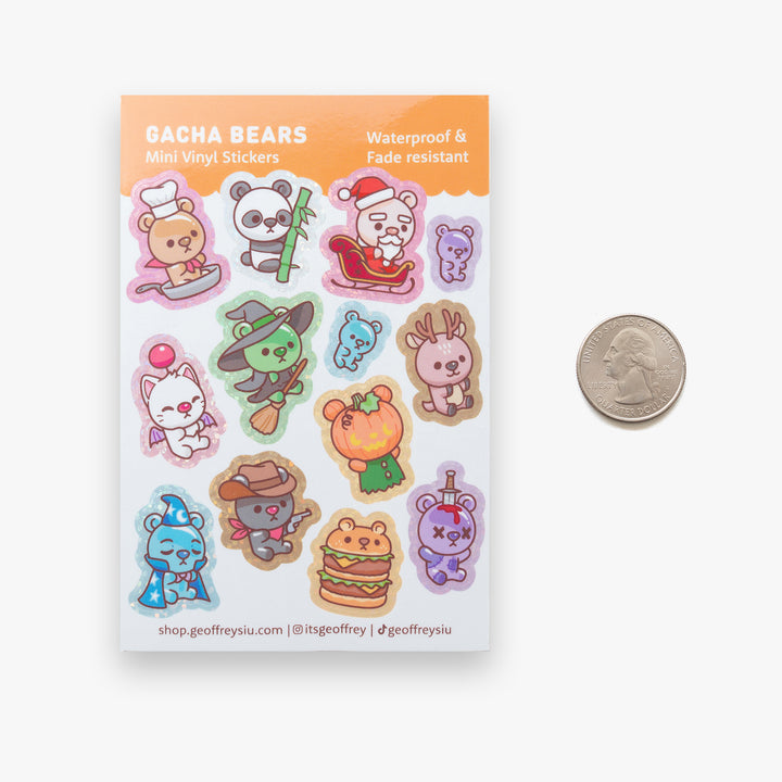 Gacha Bears Mini Vinyl Sticker Sheet