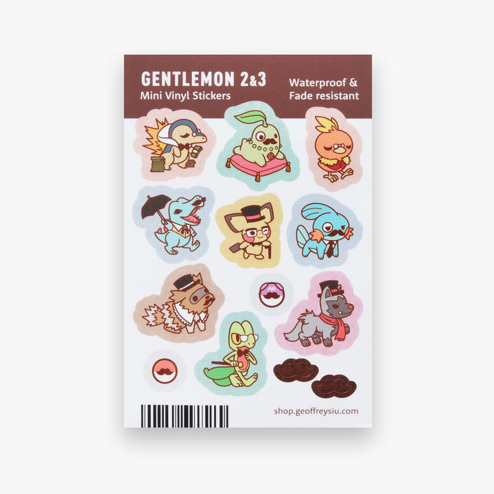 Gentlemon 2 & 3 Mini Vinyl Sticker Sheet