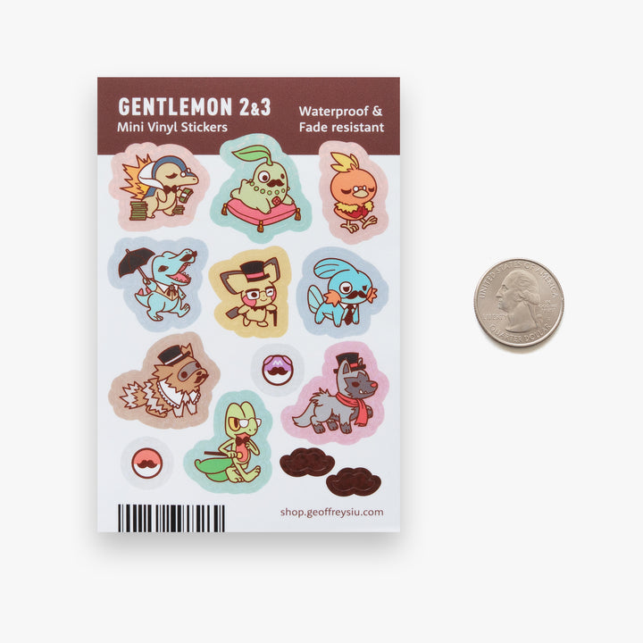 Gentlemon 2 & 3 Mini Vinyl Sticker Sheet