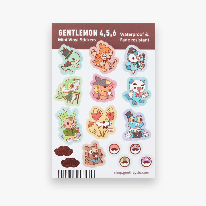 Gentlemon 4, 5, 6 Mini Vinyl Sticker Sheet
