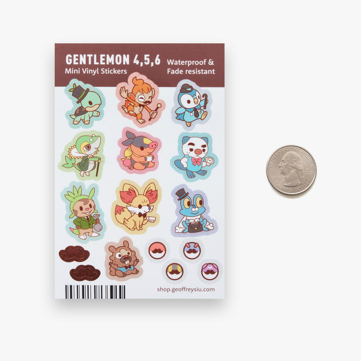 Gentlemon 4, 5, 6 Mini Vinyl Sticker Sheet
