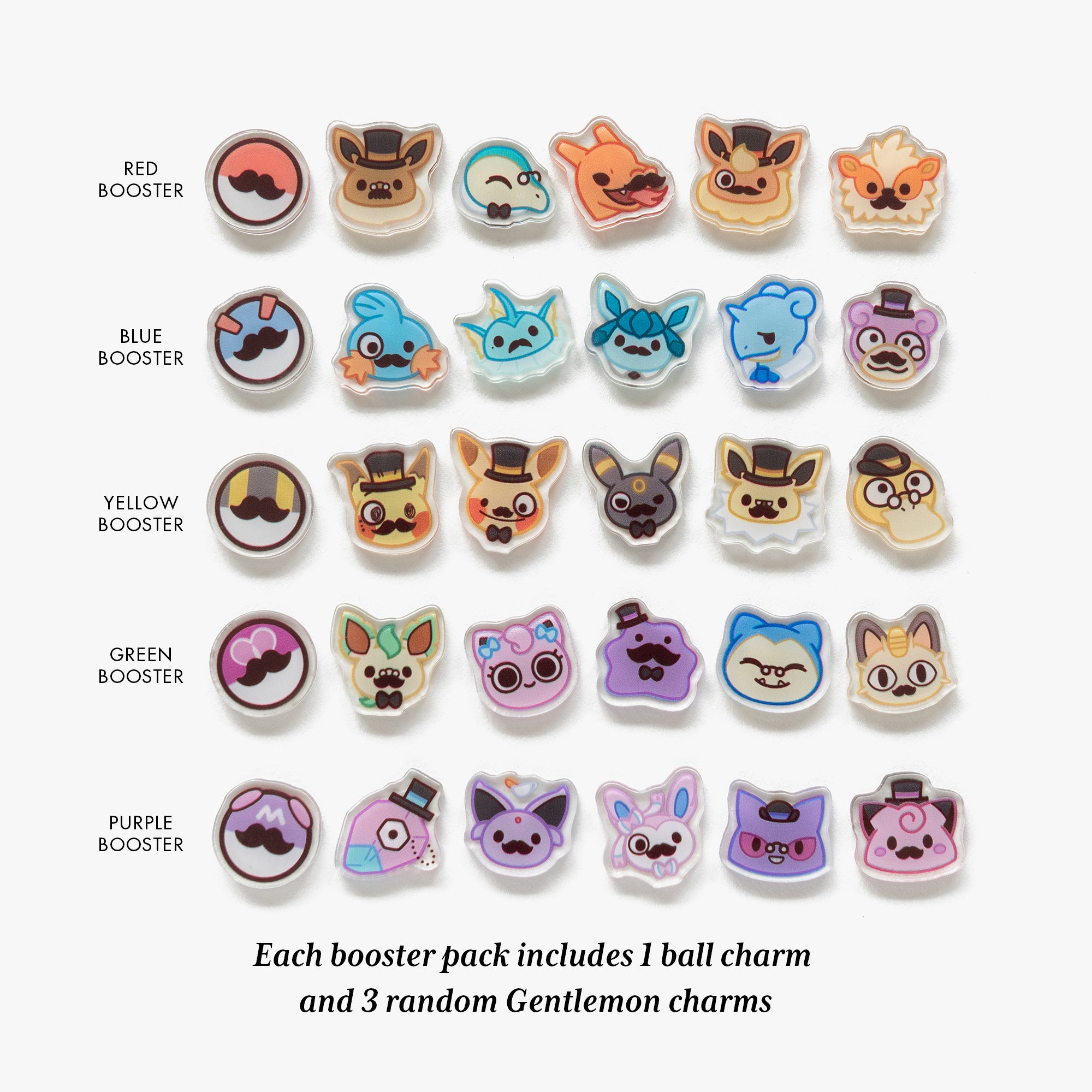 Gentlemon Fillable Keychain Charms Booster Packs