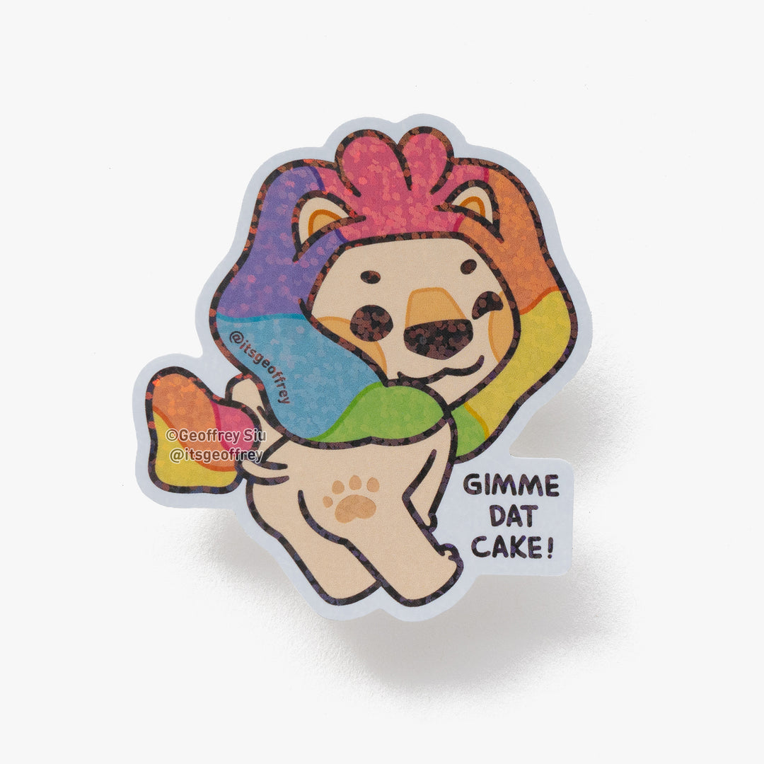 Gimme Dat Cake Adam Glitter Sticker (2.75")