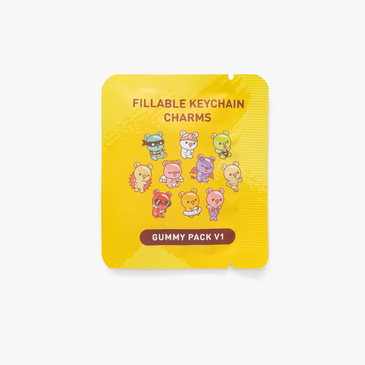 Gummy Bear Fillable Keychain Charms Blind Booster Packs