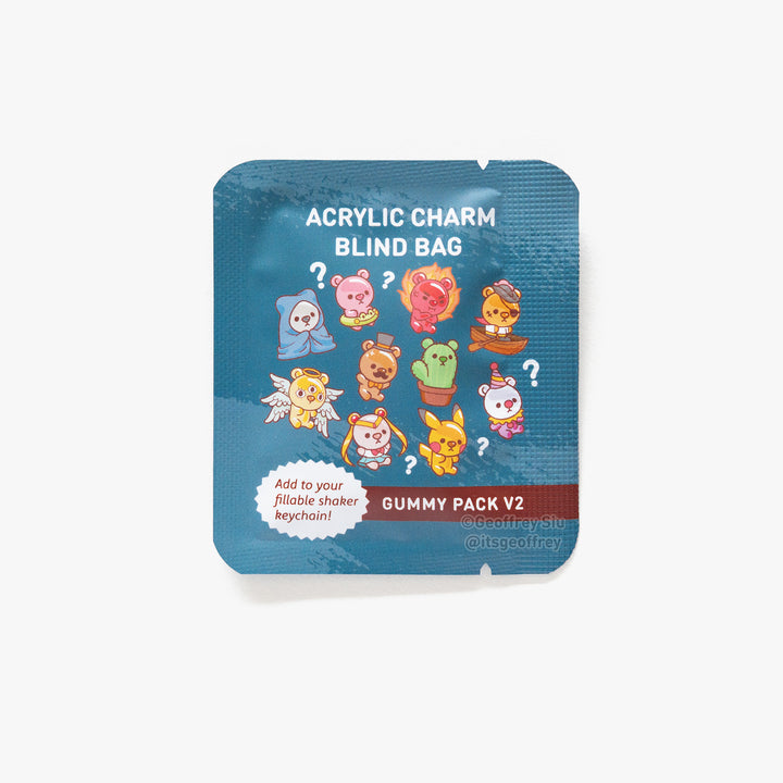 Gummy Bear Fillable Keychain Charms Blind Booster Packs