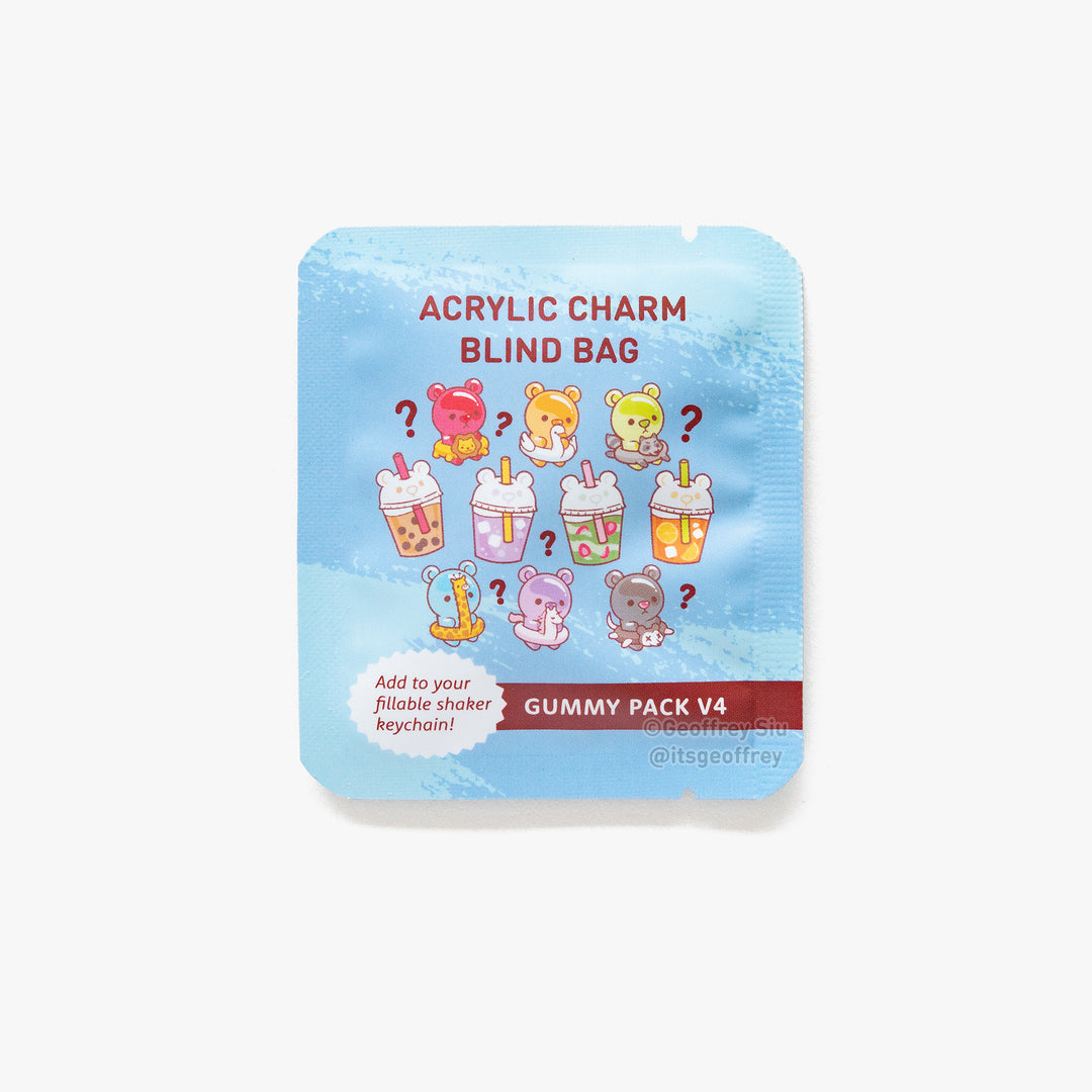 Gummy Bear Fillable Keychain Charms Blind Booster Packs