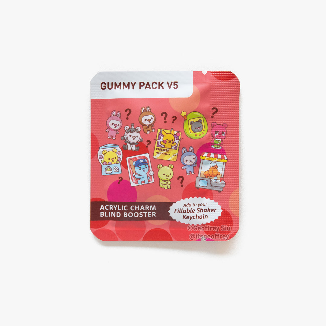 Gummy Bear Fillable Keychain Charms Blind Booster Packs