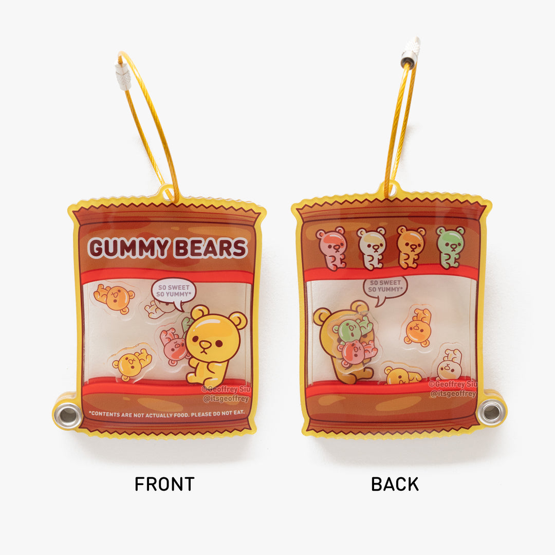 Gummy Bear Bag Fillable Shaker Keychain