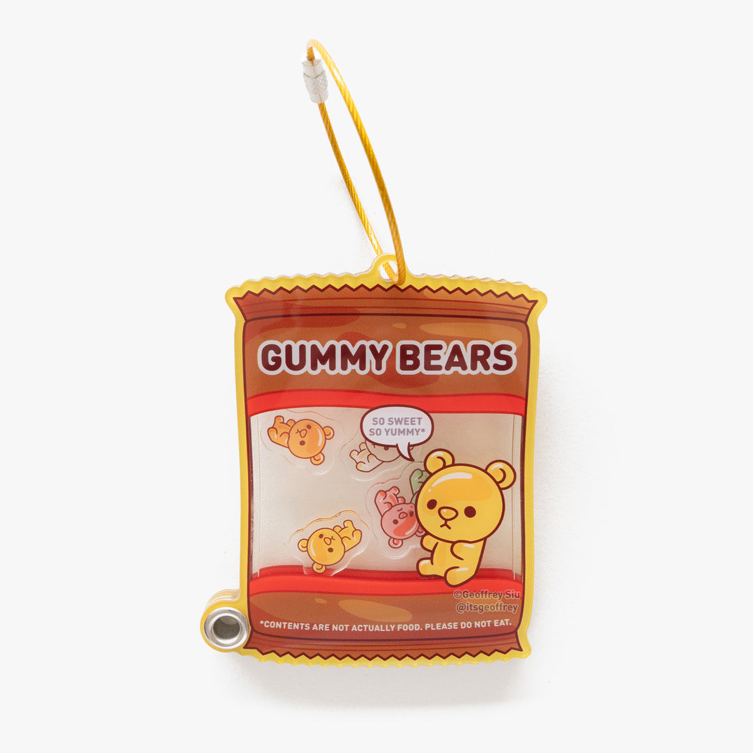 Gummy Bear Bag Fillable Shaker Keychain
