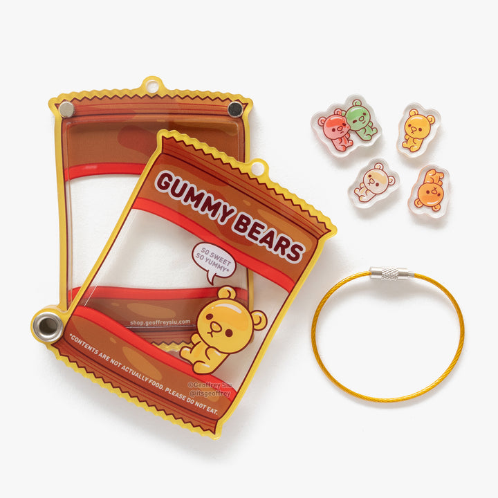 Gummy Bear Bag Fillable Shaker Keychain