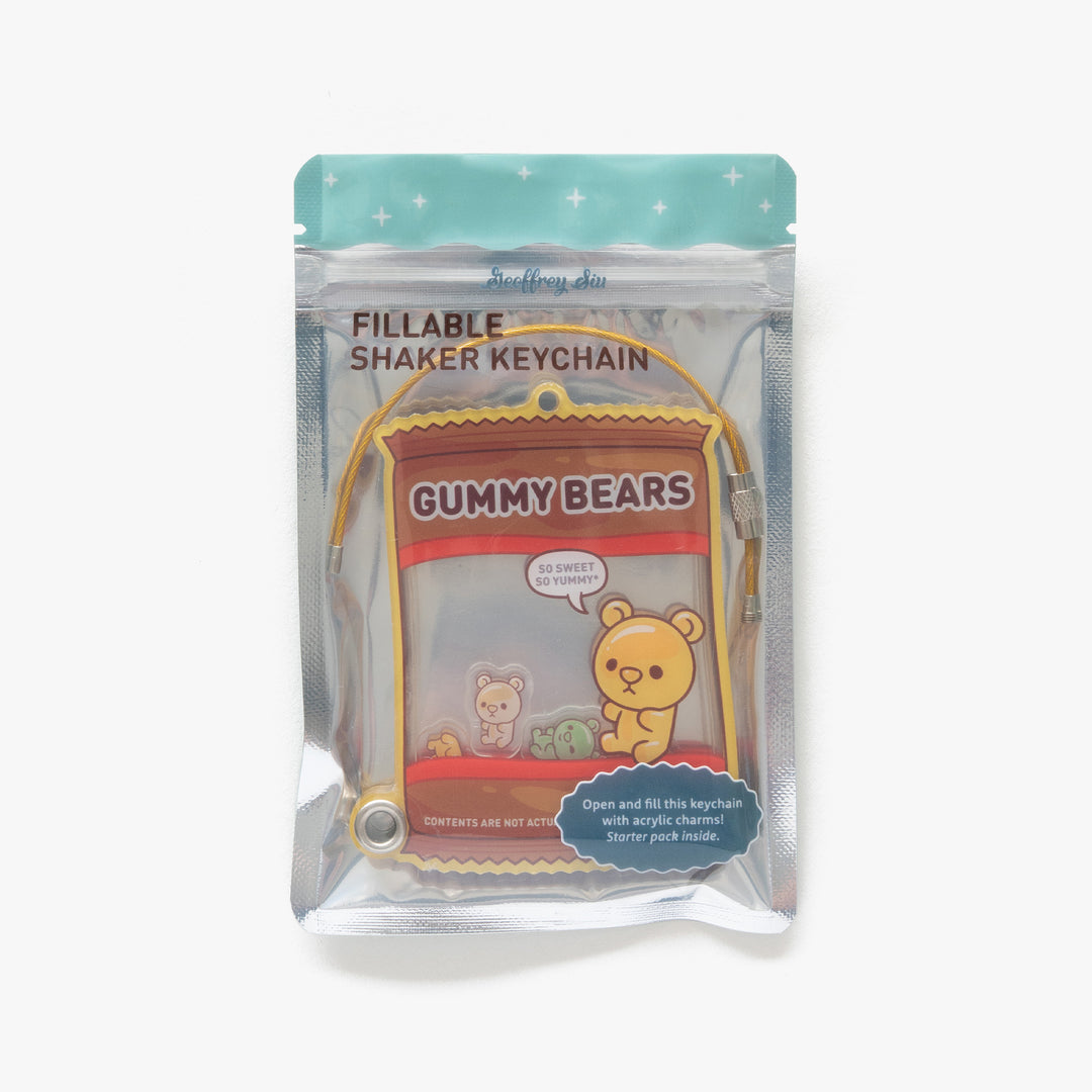 Gummy Bear Bag Fillable Shaker Keychain
