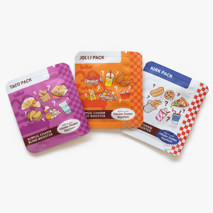 Food Court Fillable Keychain Charms Blind Booster Packs
