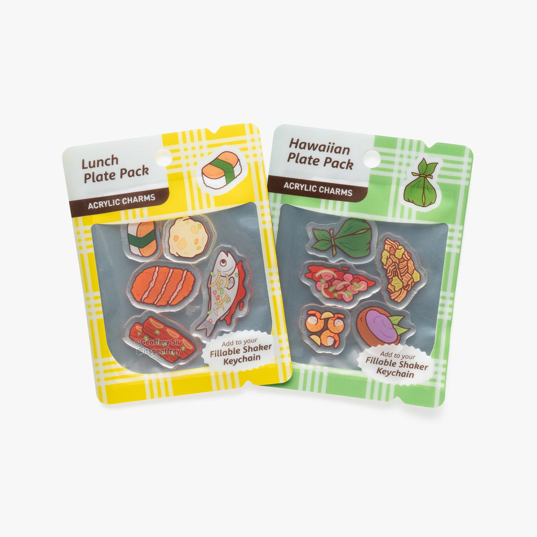 Takeout Plate Fillable Keychain Charms Booster Packs