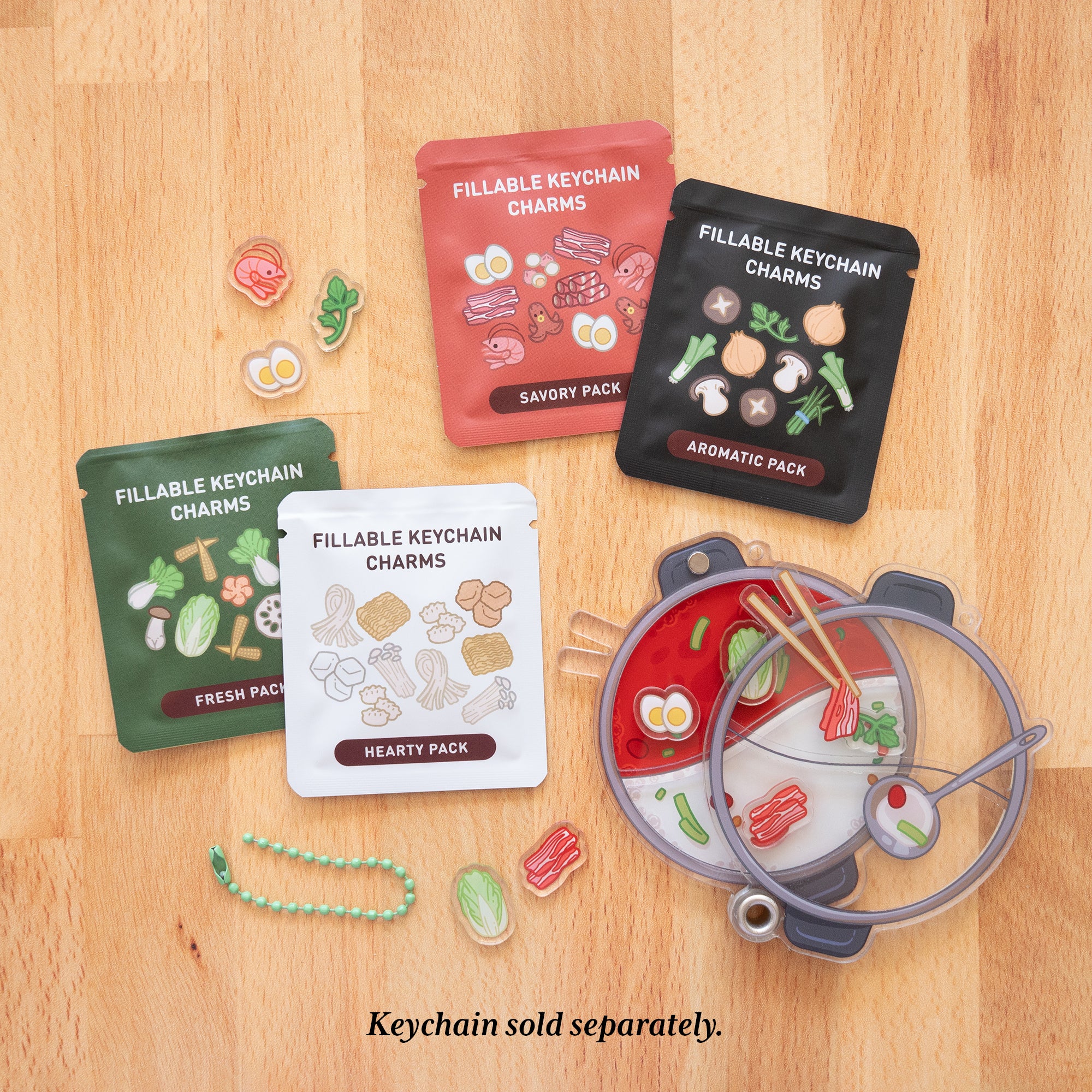 Hot Pot Fillable Keychain Charms Booster Packs