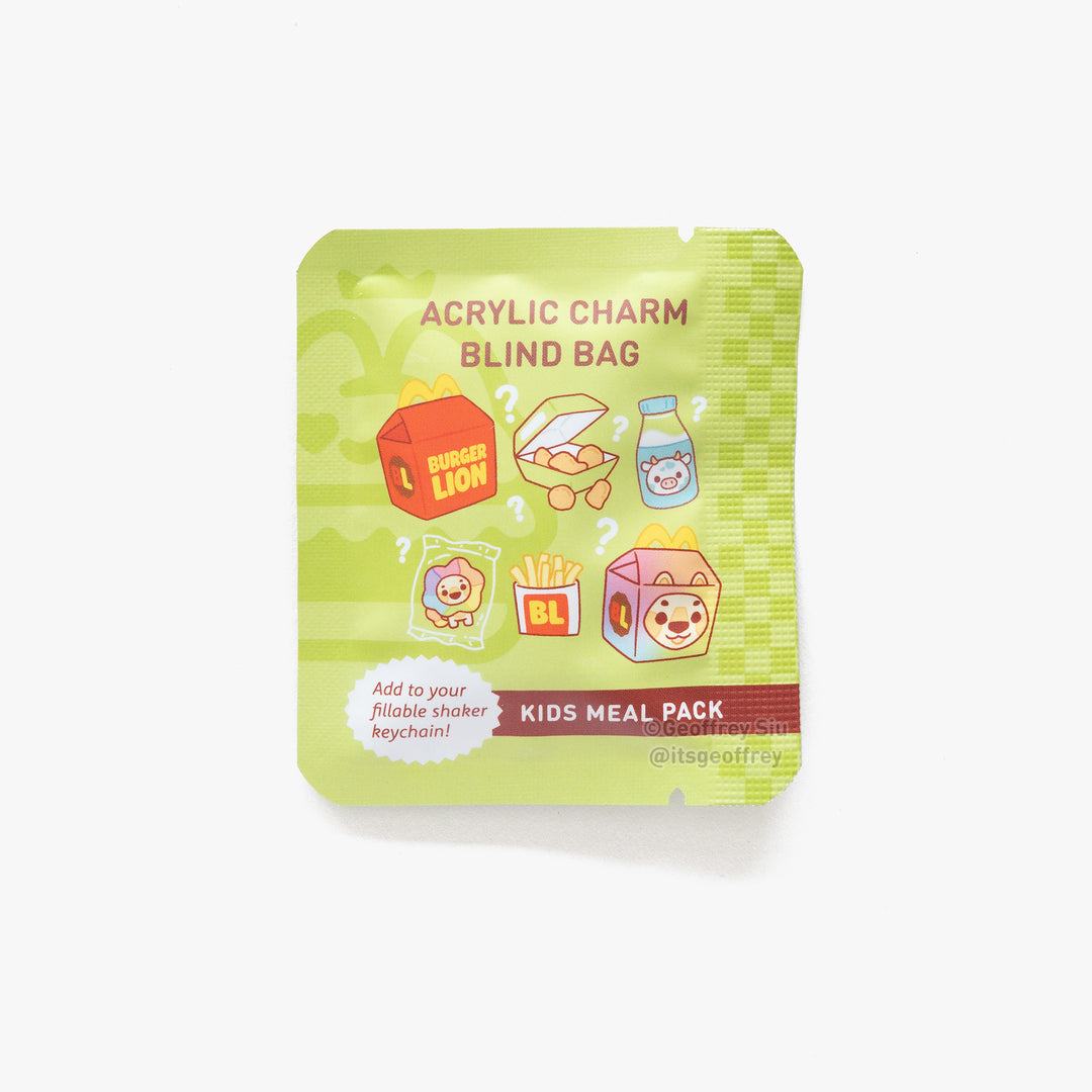Burger Lion Fillable Keychain Charms Blind Booster Packs