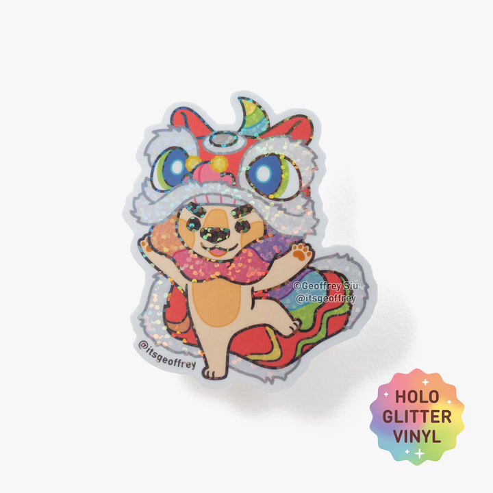 Lunar New Year Lion Holographic Stickers