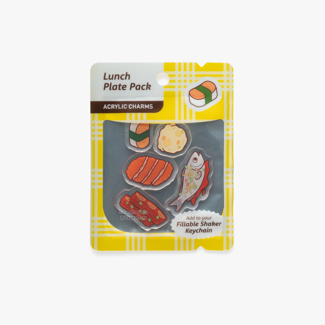 Takeout Plate Fillable Keychain Charms Booster Packs