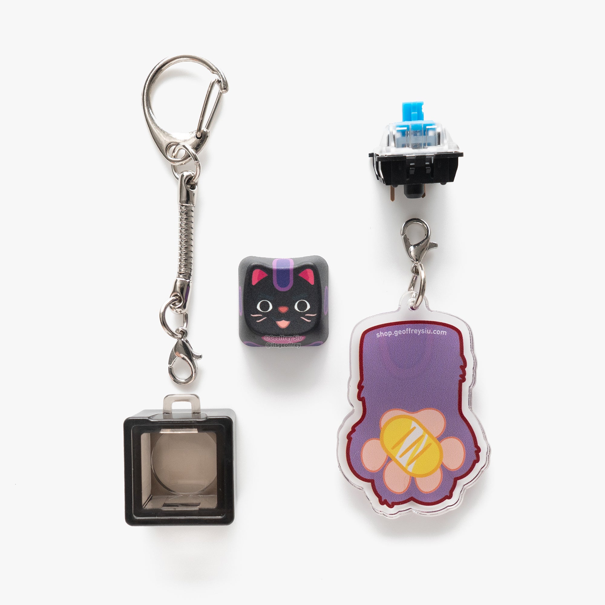 MAO Colorful Maneki Neko Clicky Keychains – Geoffrey Siu Art LLC