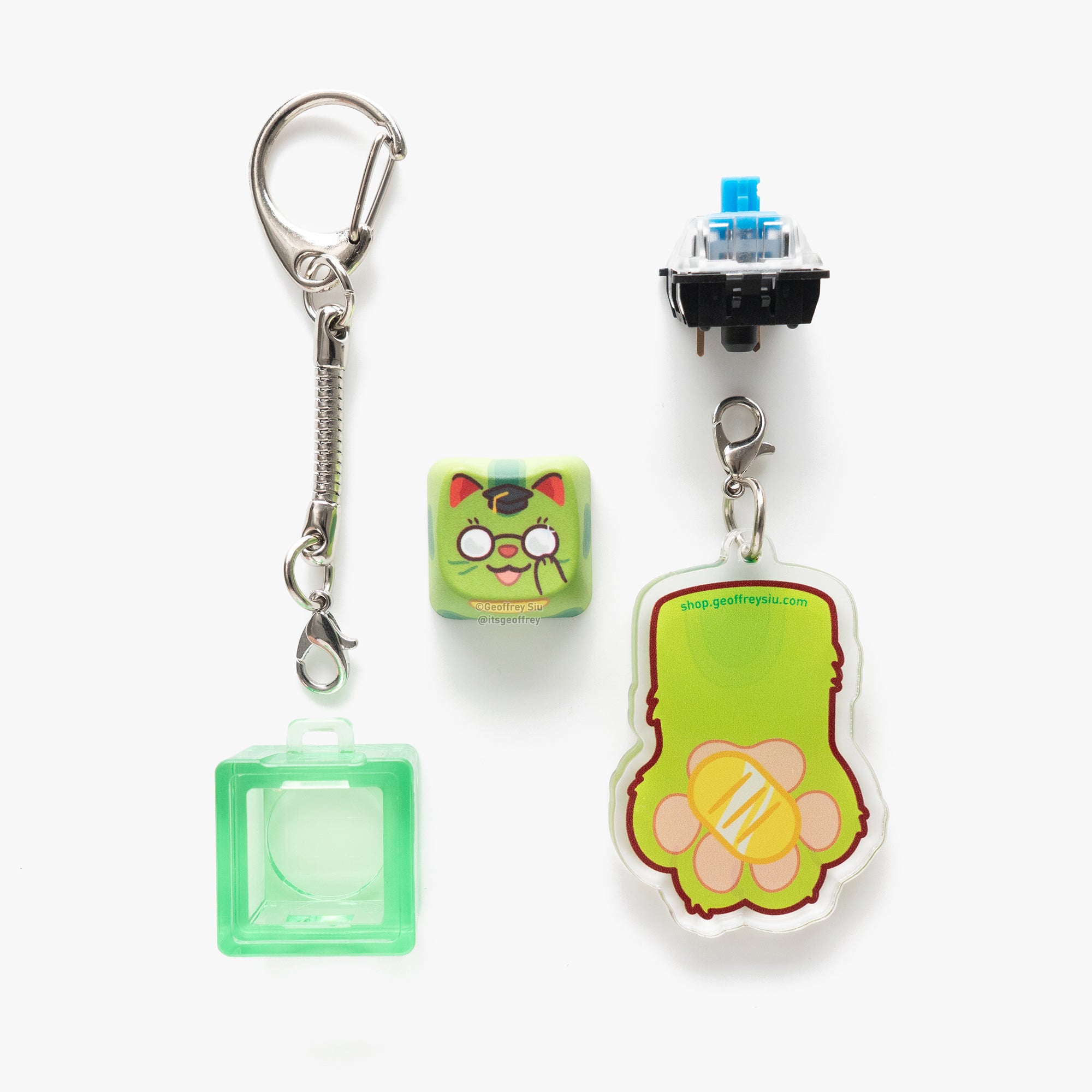 MAO Colorful Maneki Neko Clicky Keychains – Geoffrey Siu Art LLC