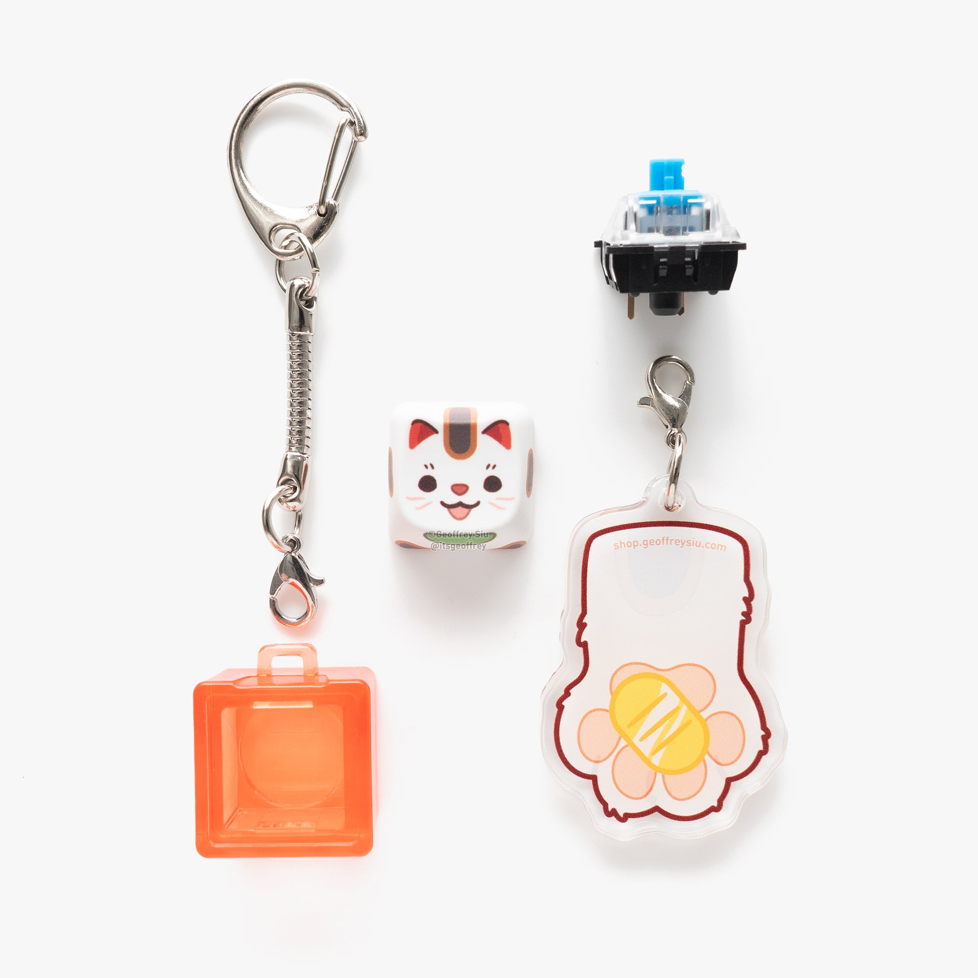 MAO Colorful Maneki Neko Clicky Keychains – Geoffrey Siu Art LLC