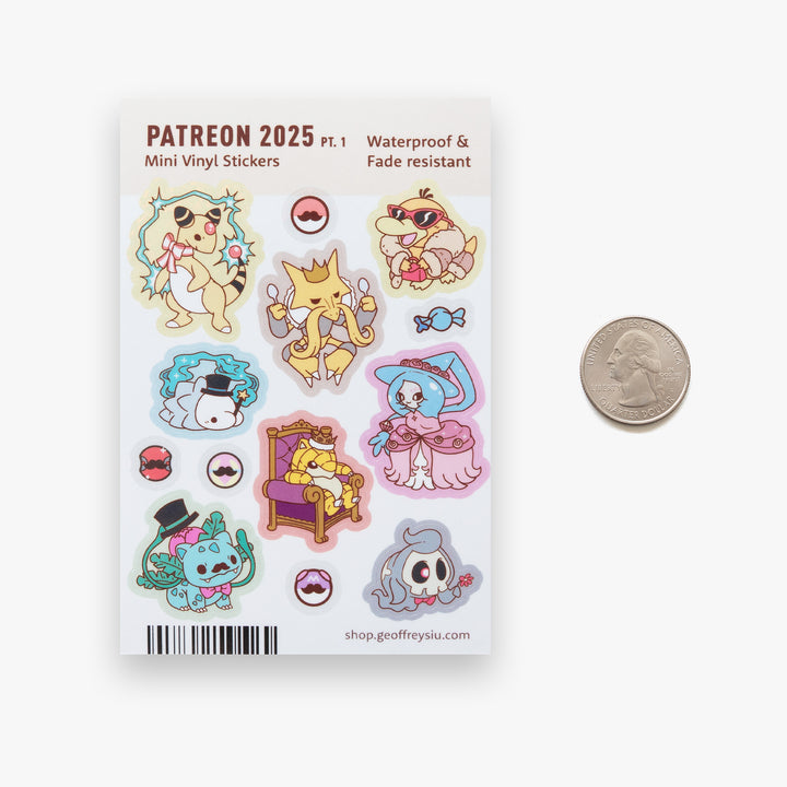 Patreon 2025 Mini Vinyl Sticker Sheets