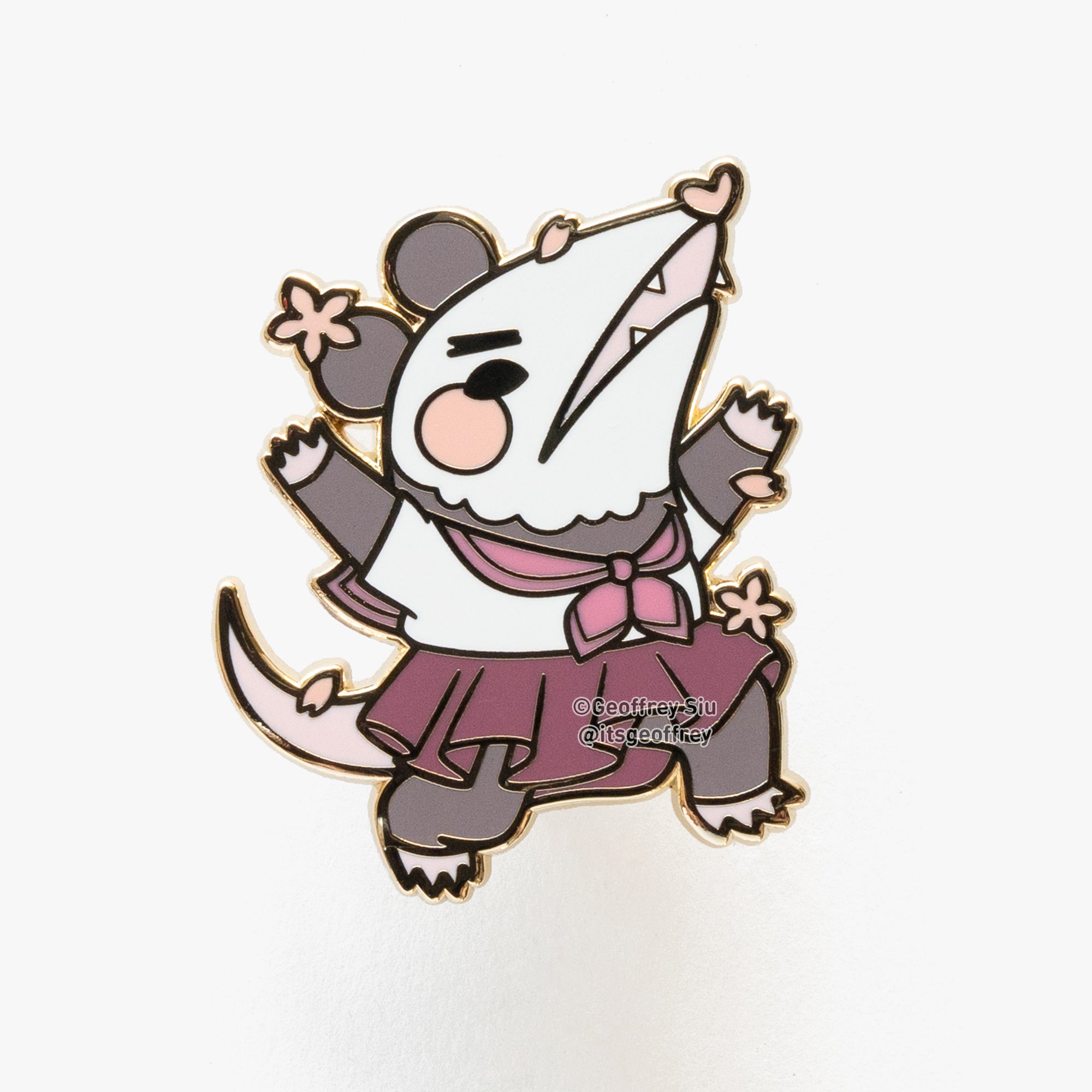 Cherry 'Possum-Chan Hard Enamel Pins