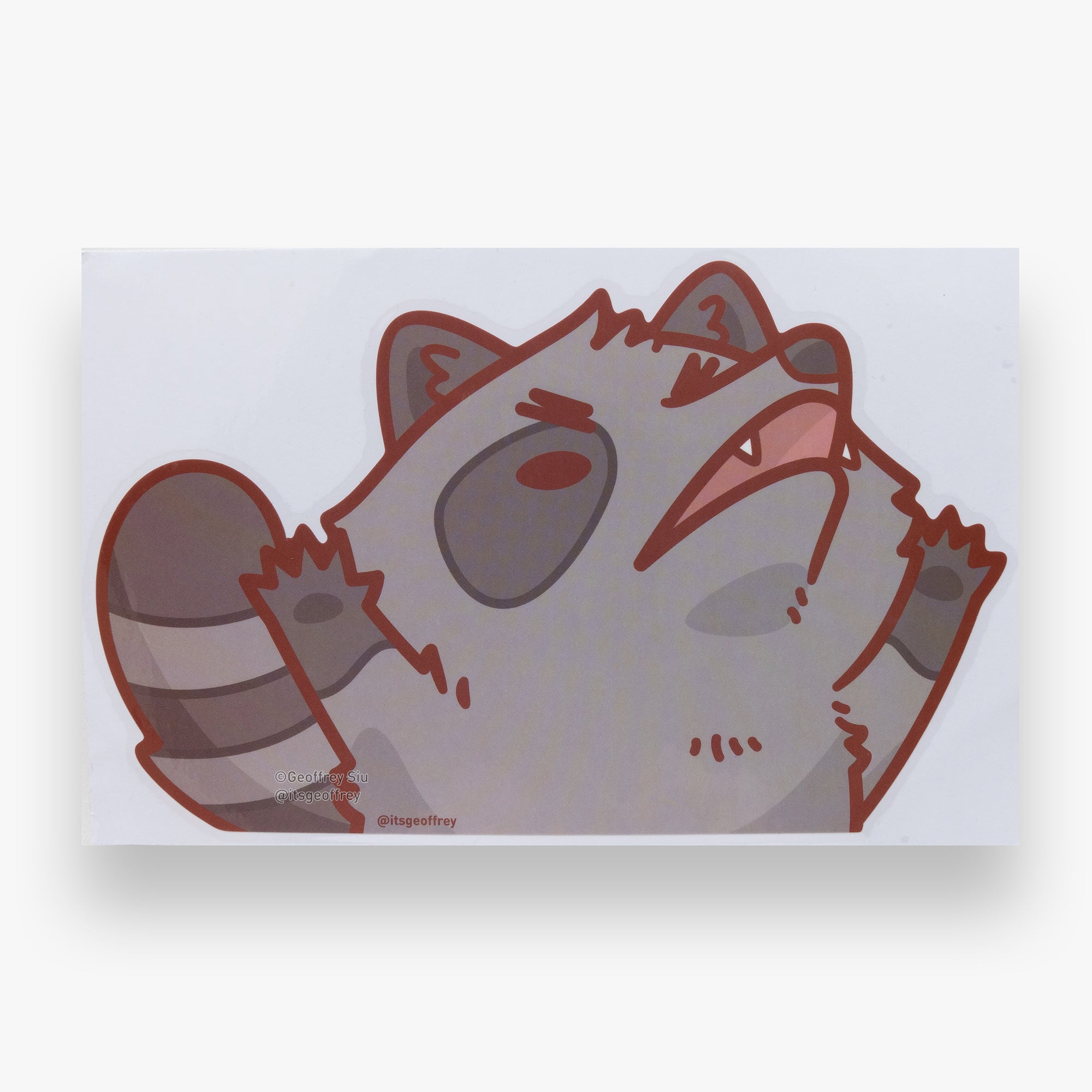 Raccoon Die Cut Vinyl Peeker Sticker (6.5")