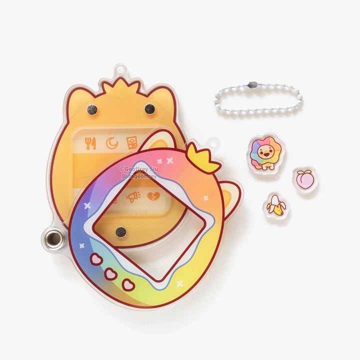 Rainbow Lion Virtual Pet Fillable Shaker Keychain