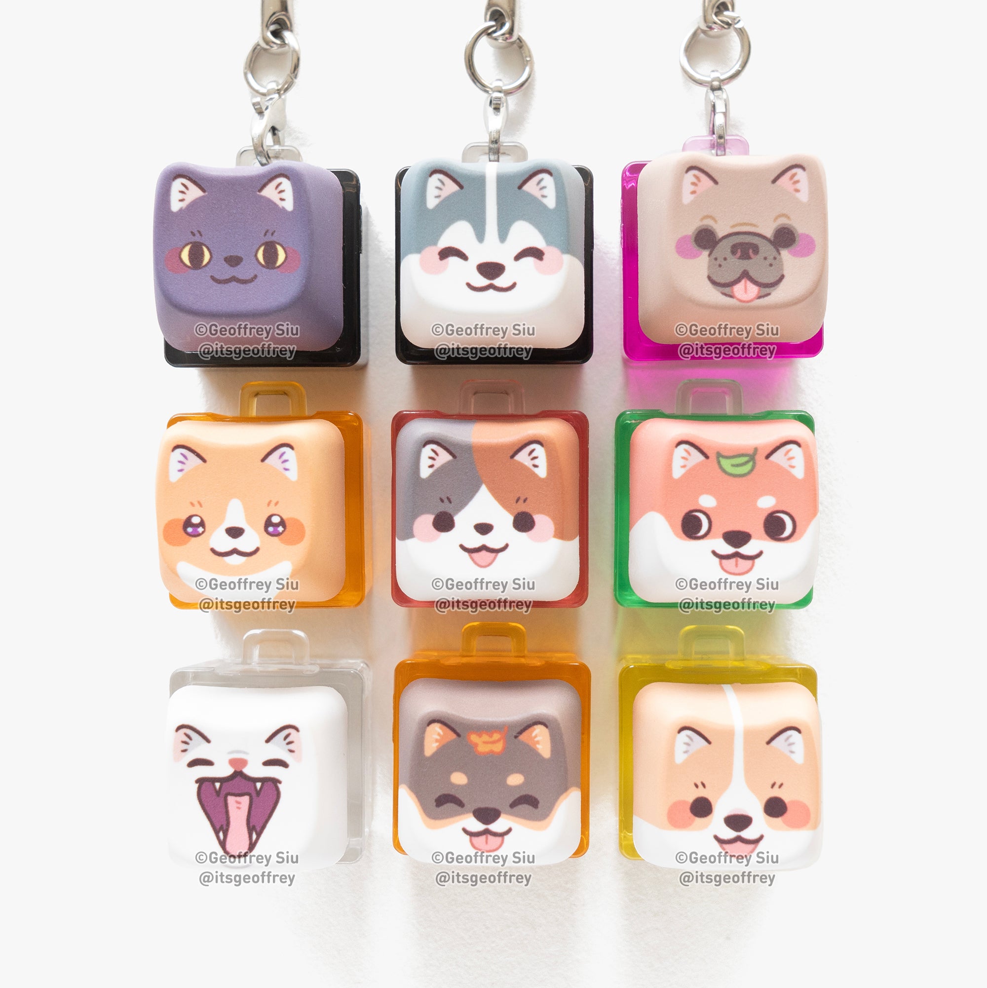 Series 3 Cats and Dogs Clicky Keychain Blind Bag