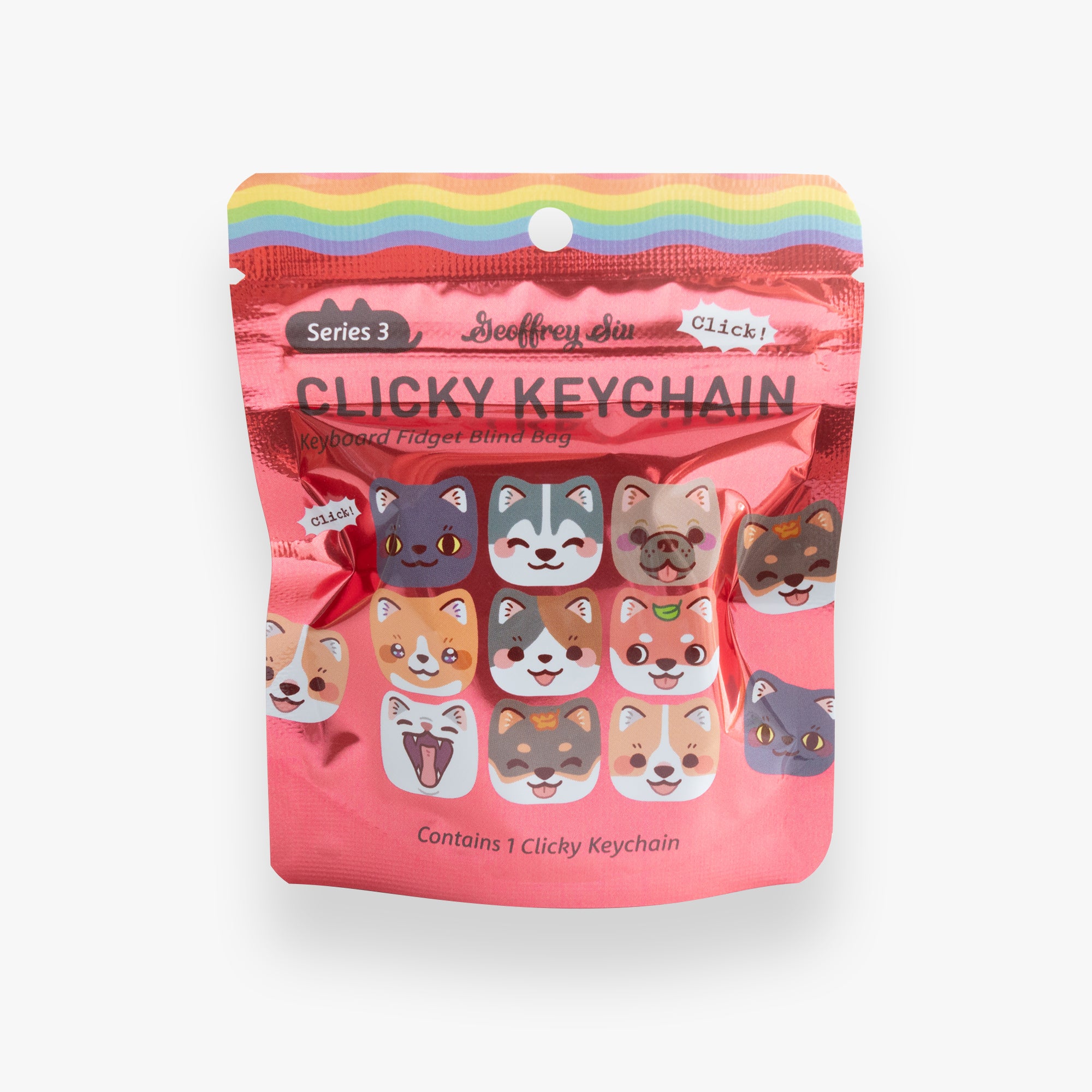 Series 3 Cats and Dogs Clicky Keychain Blind Bag