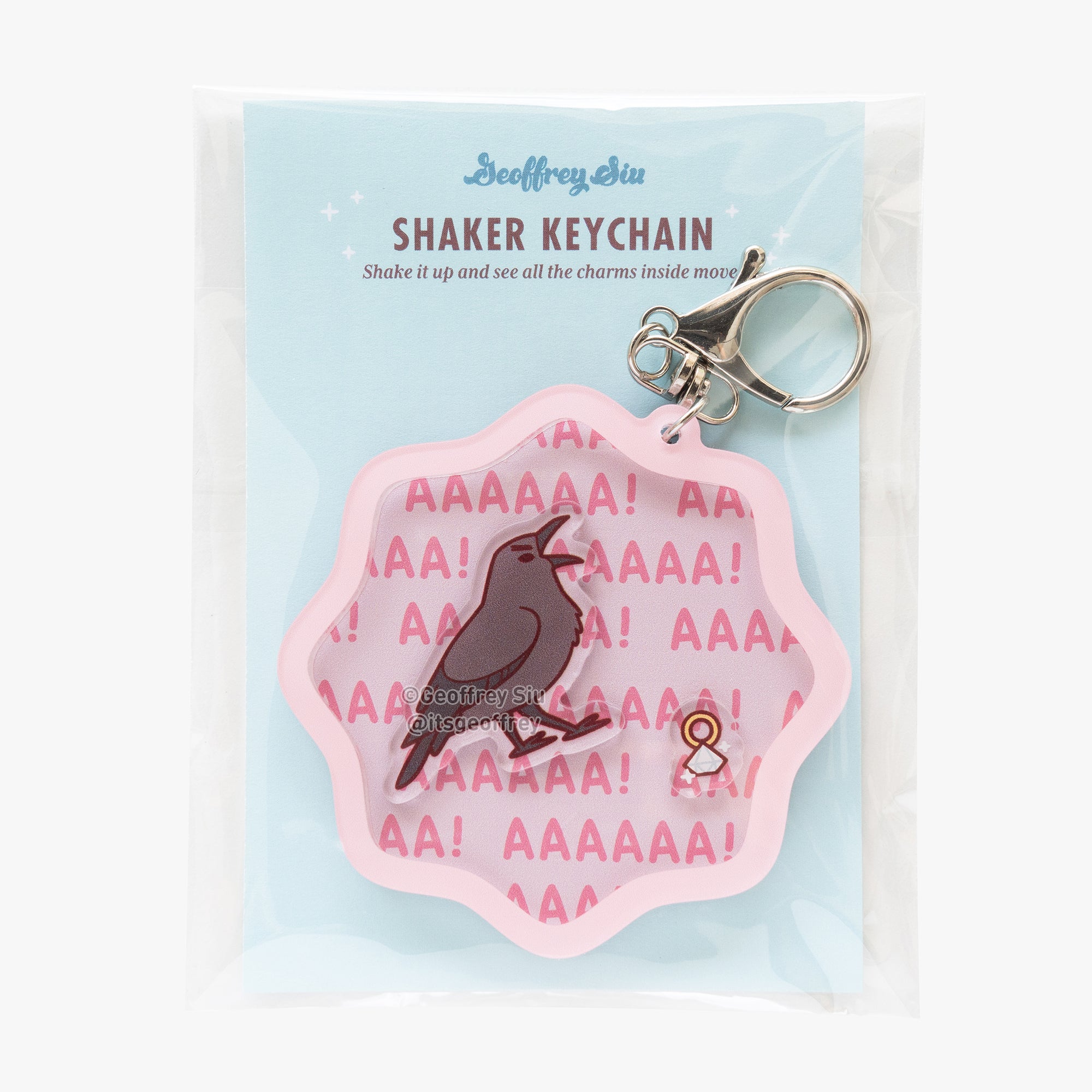 Screaming Crow Shaker Keychain (3")