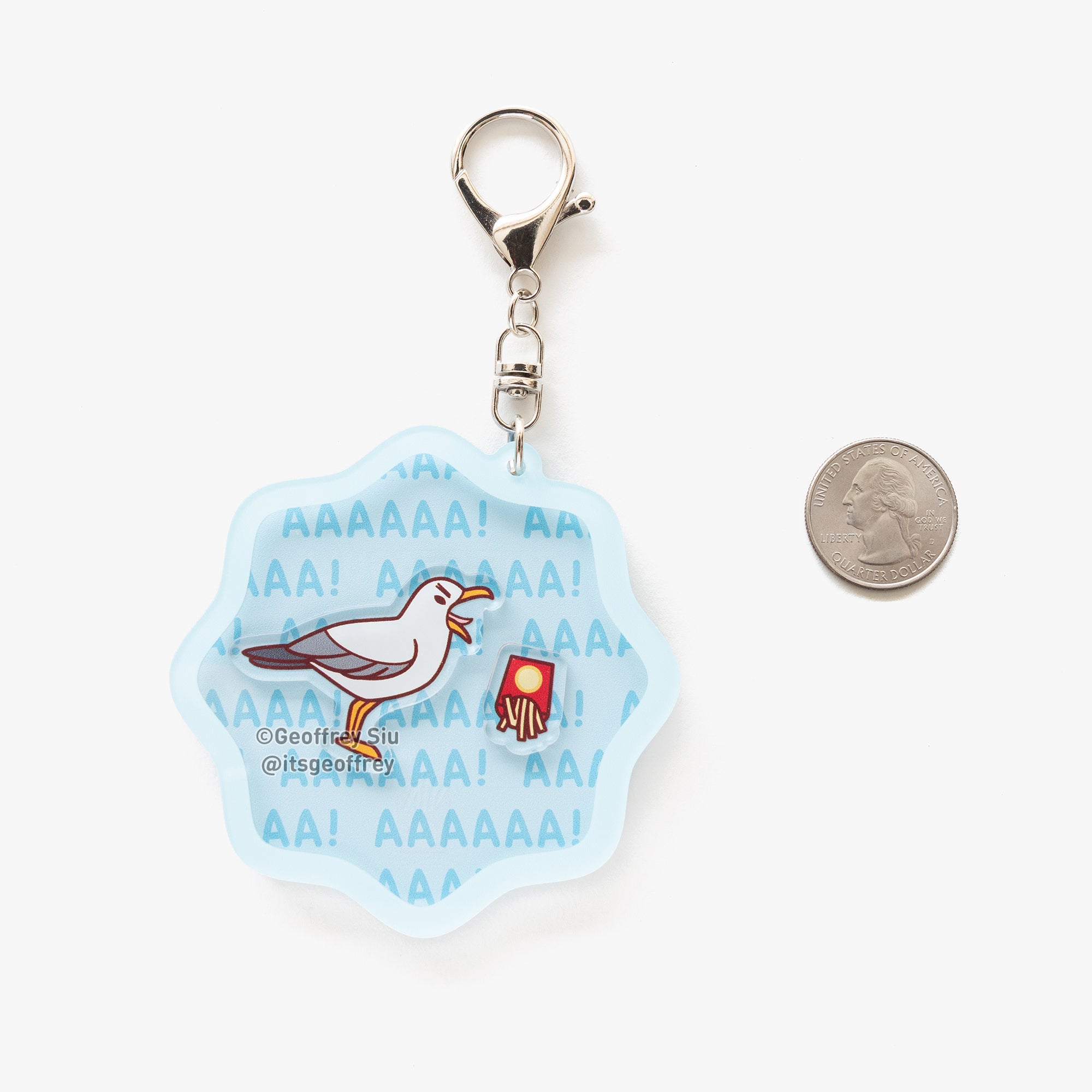 Screaming Seagull Shaker Keychain (3")