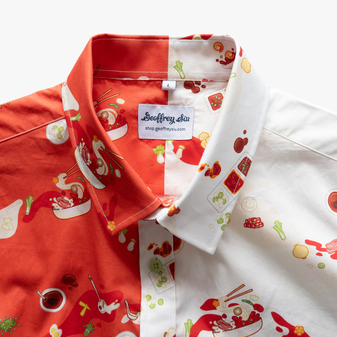Color Block Hot Pot Button-Up Shirt