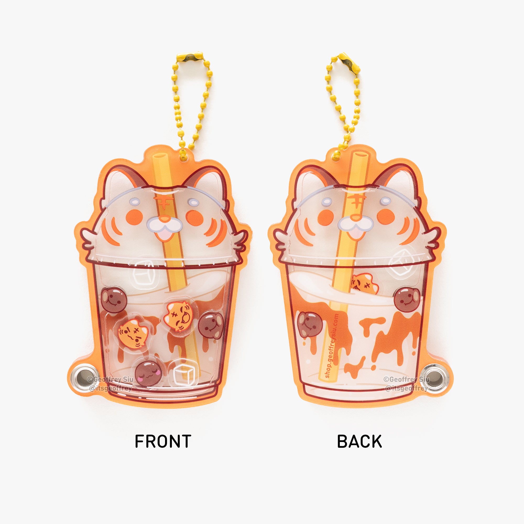 Thai Tea Tiger Fillable Shaker Keychain (3.5