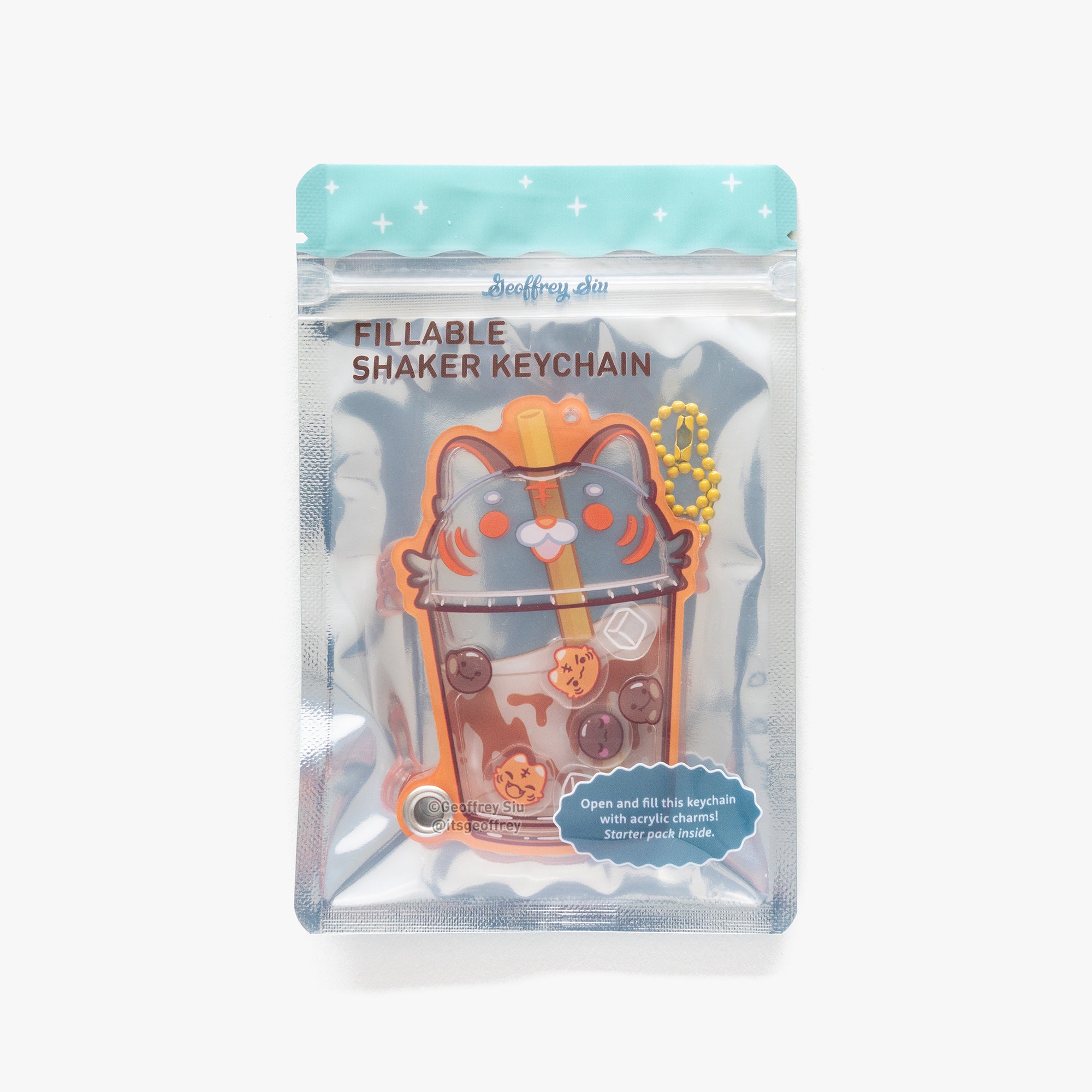 Thai Tea Tiger Fillable Shaker Keychain (3.5