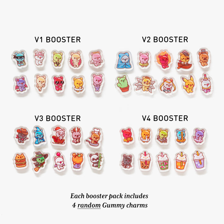 Gummy Bear Fillable Keychain Charms Blind Booster Packs