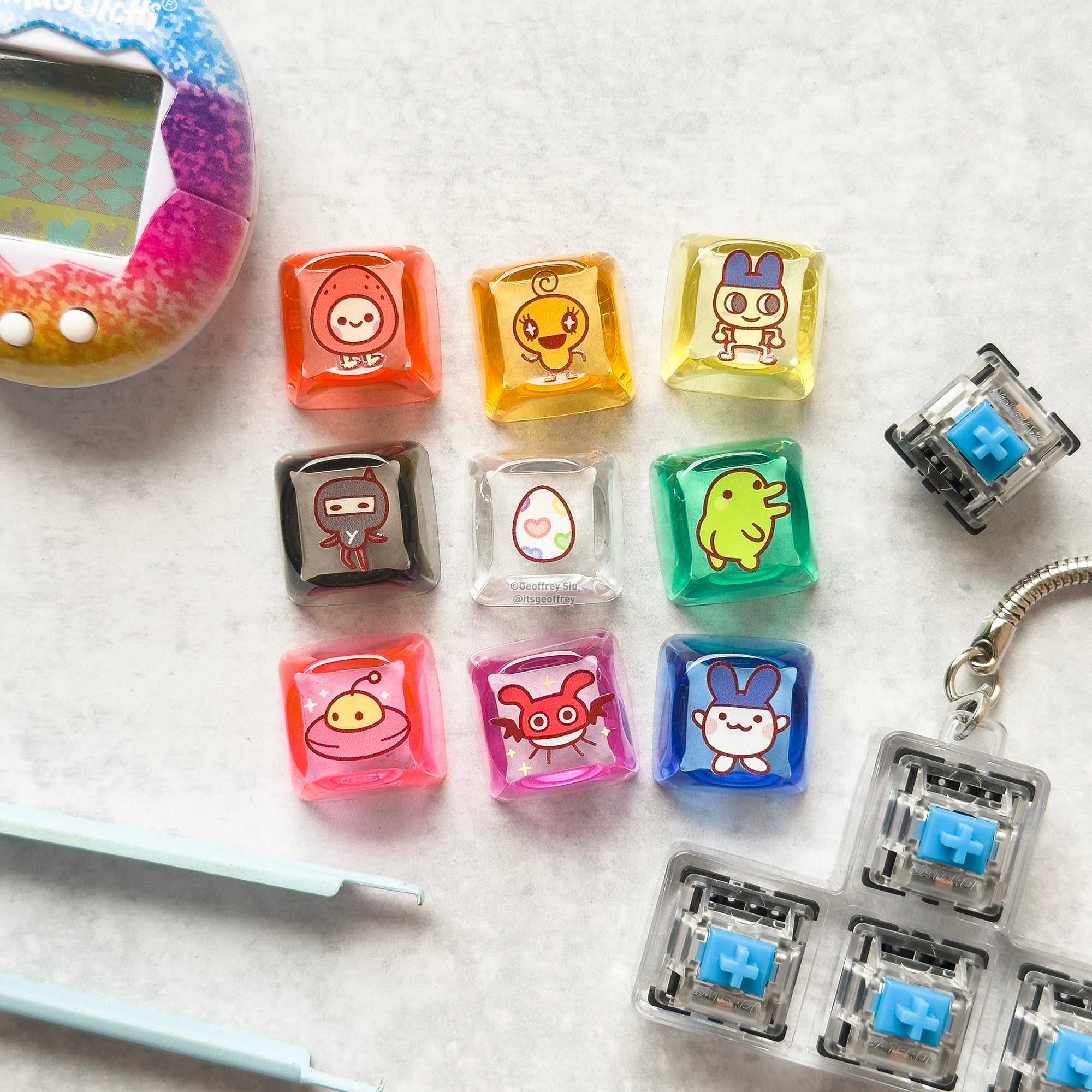 Transparent Virtual Pet Individual Key Caps – Geoffrey Siu Art LLC
