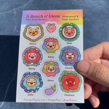 A Bunch O' Lions Mini Vinyl Sticker Sheet