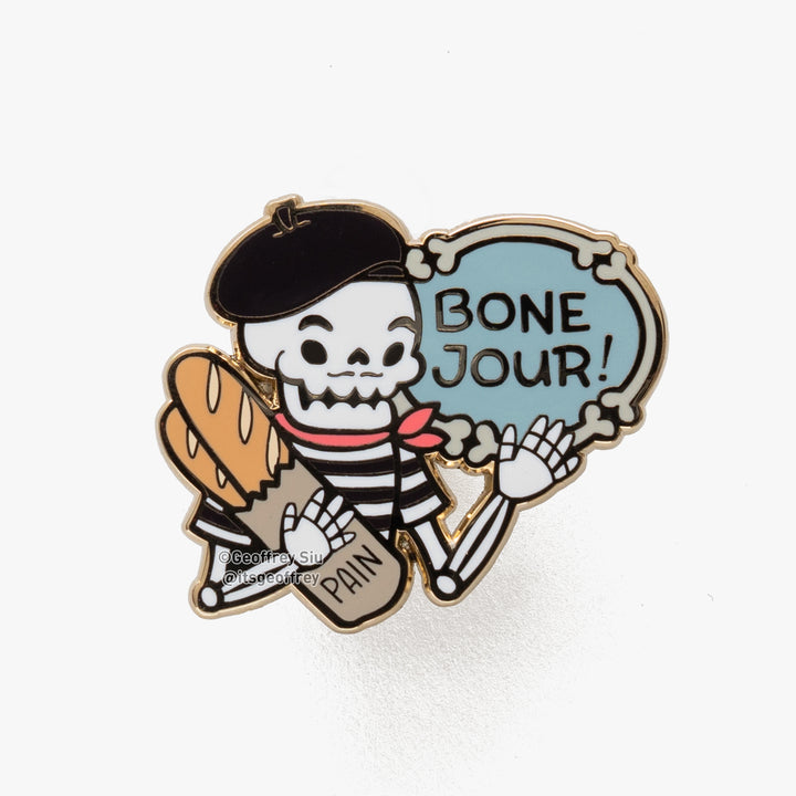 Bone Jour Skeleton Hard Enamel Pin