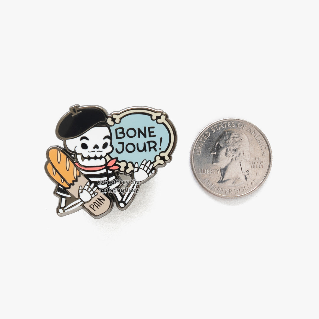 Bone Jour Skeleton Hard Enamel Pin