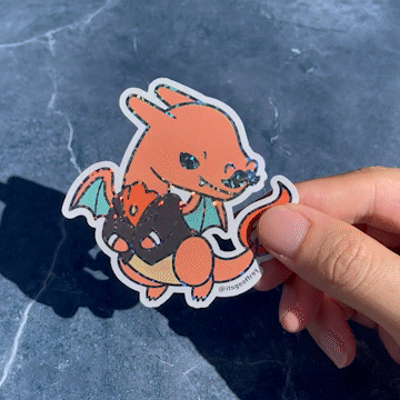 Charmzard Glitter Sticker (3")