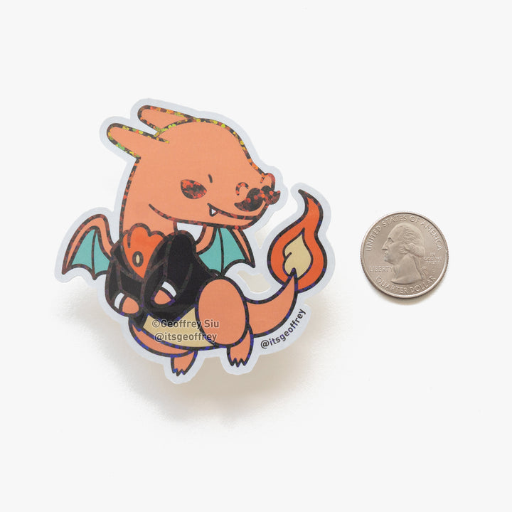 Charmzard Glitter Sticker (3")