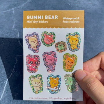 Gummi Bear Mini Vinyl Sticker Sheet