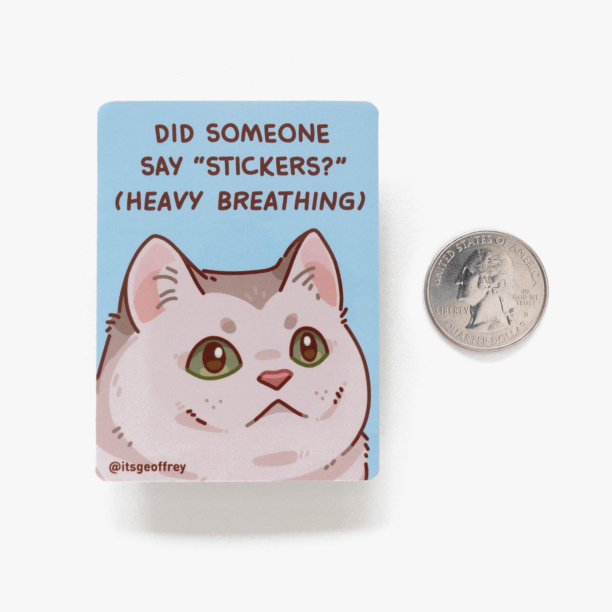 Heavy Breathing Cat Vinyl Sticker (3")